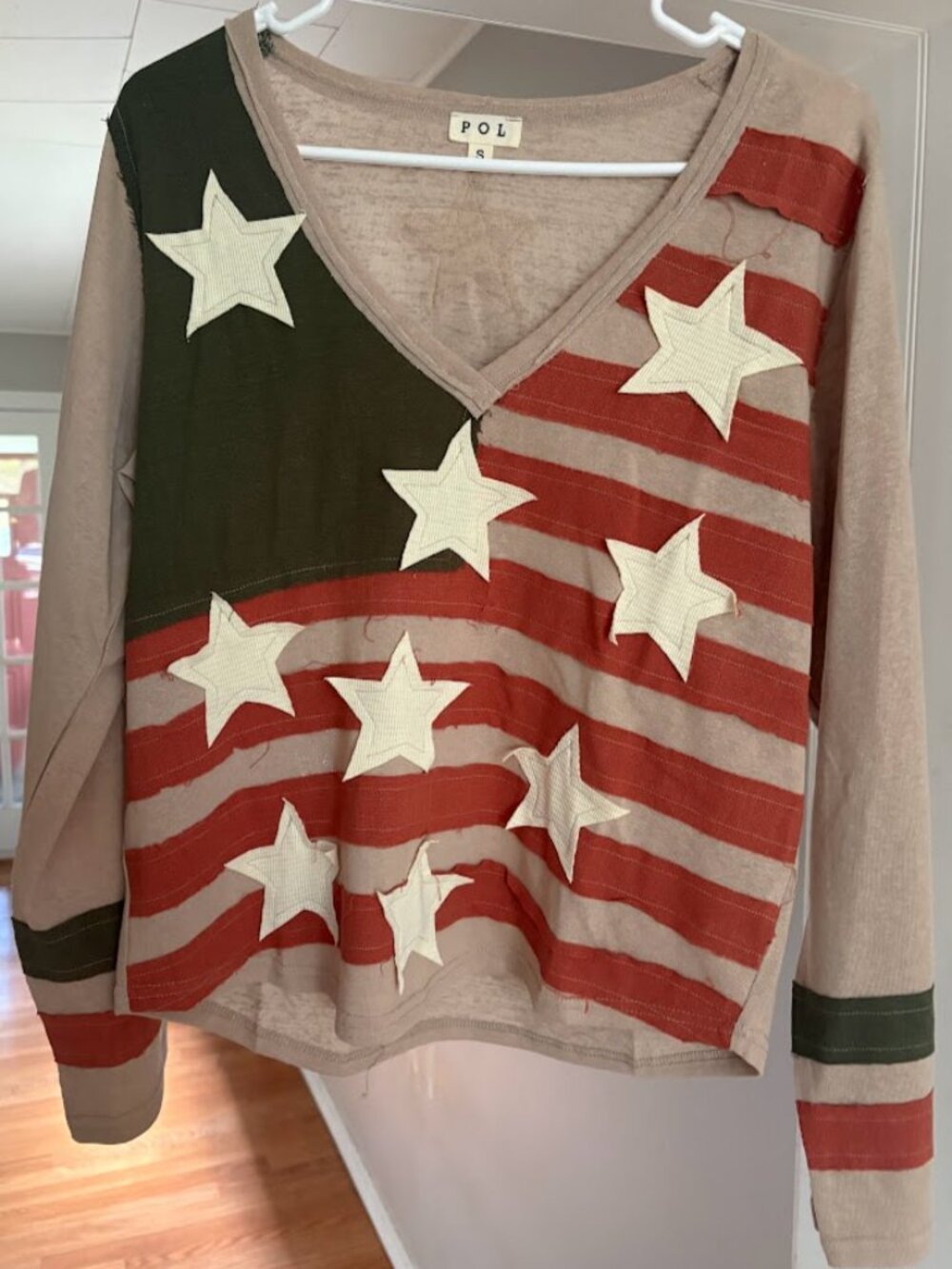 POL Stars and Stripes Lightweight Sweater; Size small - Picture 2 of 3
